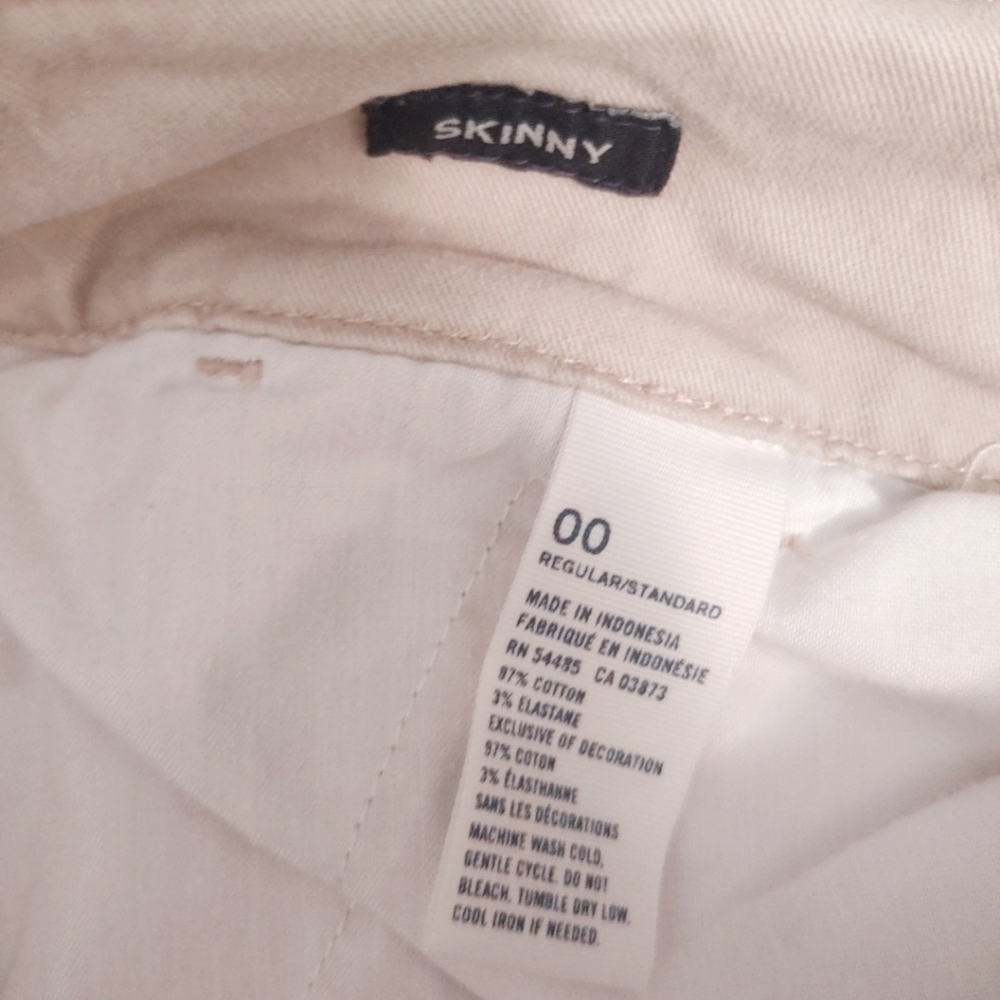 American Eagle Skinny Leg Khaki Pants 00 - Picture 3 of 3